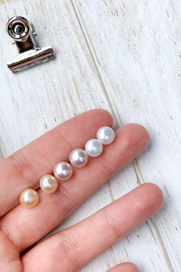 7mm Fresh water pearl studs earrings / Bridal Party Gifts