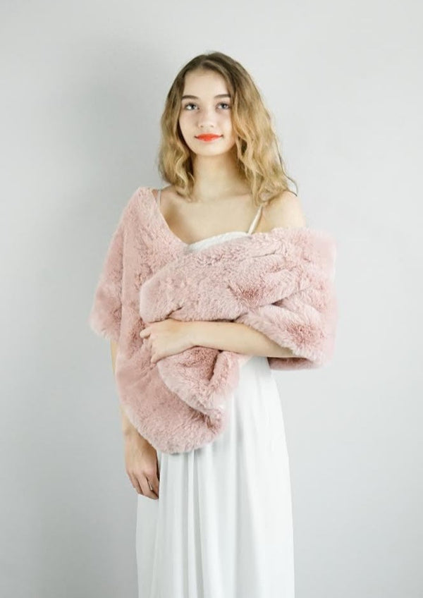 Pink Fur Shawl (Audrey Pin05)
