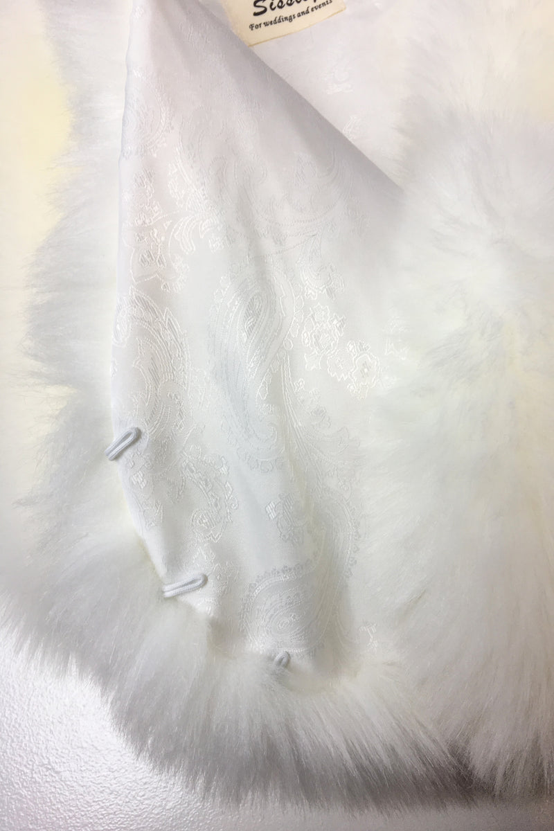 Ivory / White Fur Wrap (Serena Wht01)