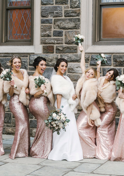 Bridesmaids Gold / Champagne BRIDAL WEDDING FAUX FUR SHAWLS / WRAPS / Sissily Designs Bridesmaids Gold / Champagne BRIDAL WEDDING FAUX FUR SHAWLS / WRAPS / Sissily Designs