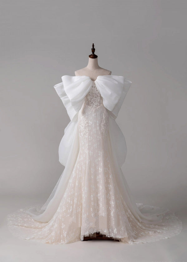 Luxury Lace Bow Wedding Dress - Fendra (HW22078)