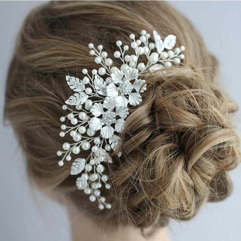 Bridal Silver Hair Comb (S8205) - Wholesale