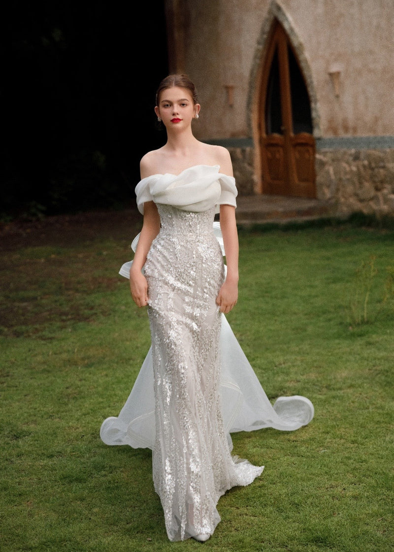 star lace wedding dress Bohemia Star tassel Chic Lace Wedding Dress, Diamond White / 0