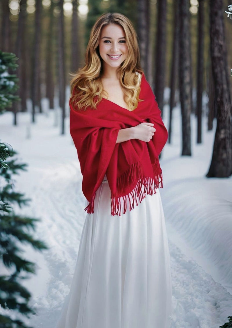 Red 100% Mongolian Wool Shawl/Wrap/Scarf Red 100% Mongolian Wool Shawl/Wrap/Scarf