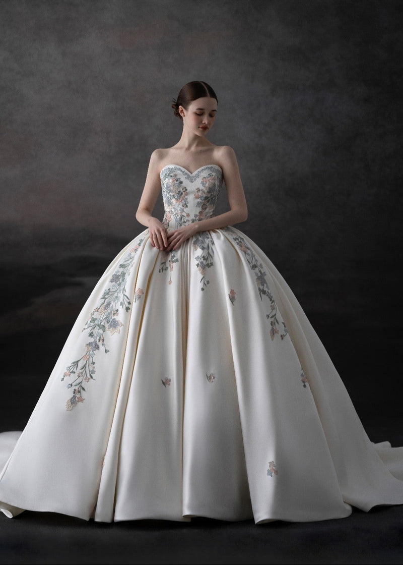 Luxury Satin Wedding Dress - Summer Vine (HW2301)