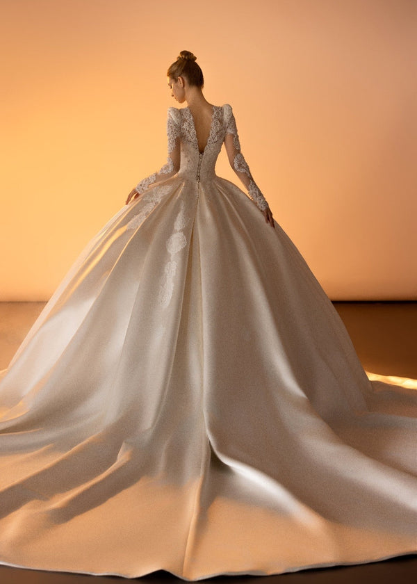 Luxury Satin Wedding Dress - Northern Cedar (CS202407)