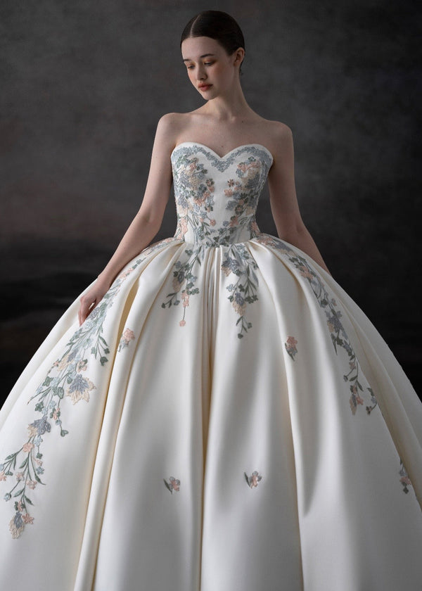 Luxury Satin Wedding Dress - Summer Vine (HW2301)