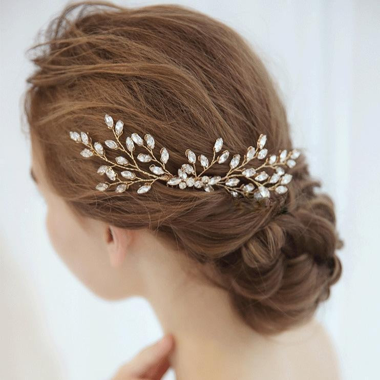 Bridal Gold Hair Comb (S896) - Wholesale