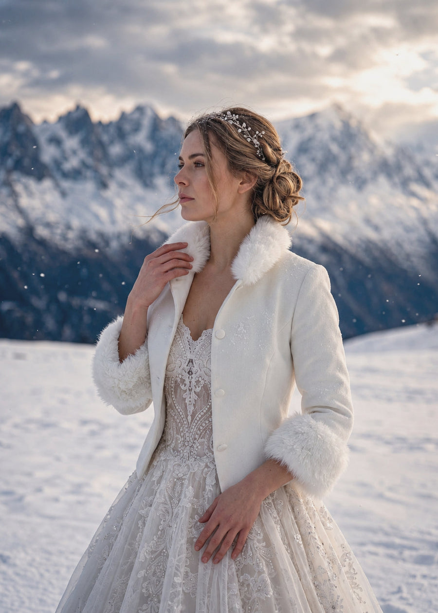 winter bridesmaid dresses with fur Sissily Designs Regovich Imaging
