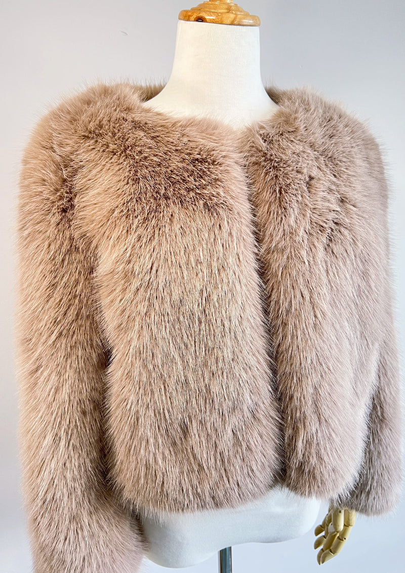 Brown Faux Fur Bridal Jacket (Anna Brw07)