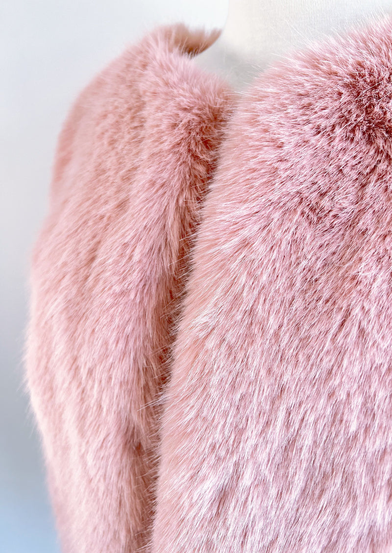 Pink Faux Fur Bridal Jacket (Anna Pin07)