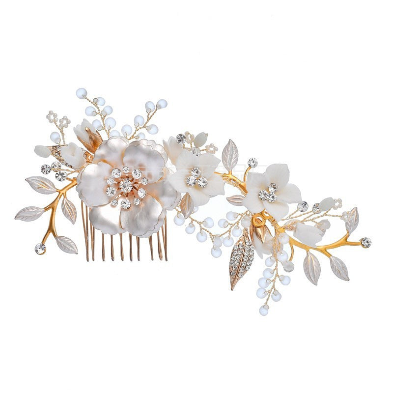 Bridal Gold Hair Comb & Pin (S8190) - Wholesale