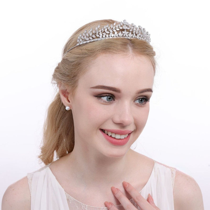 Luxury Bridal Silver / Gold Hair Zircon Tiara (GS0177) - Wholesale