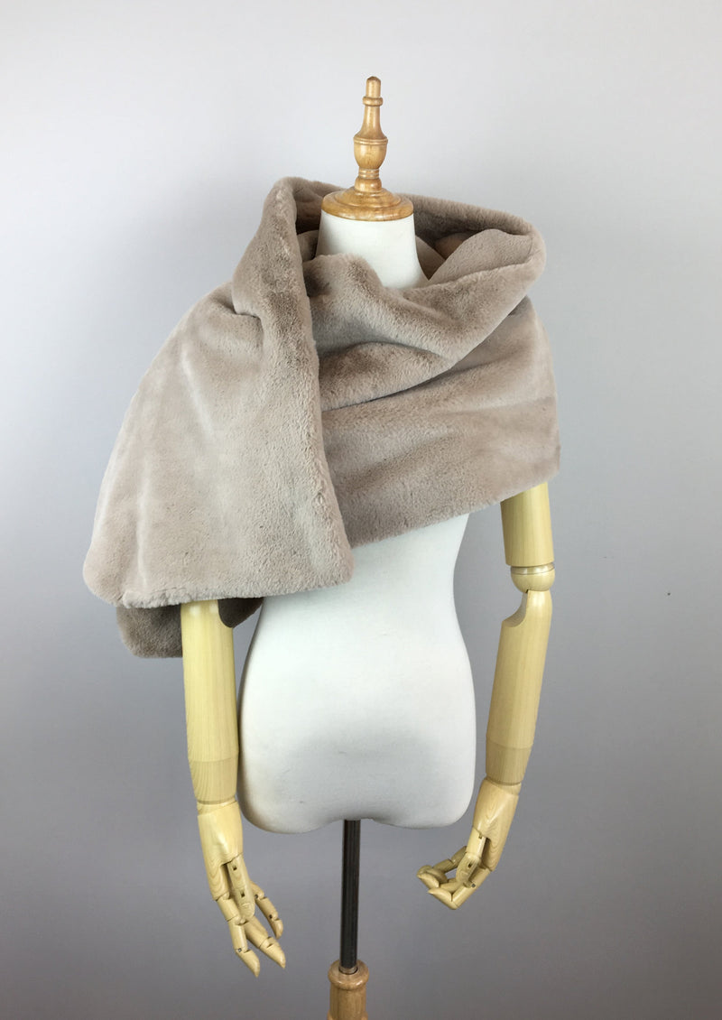 Light Brown Double Side Fur Shawl (Jenny Brw05)