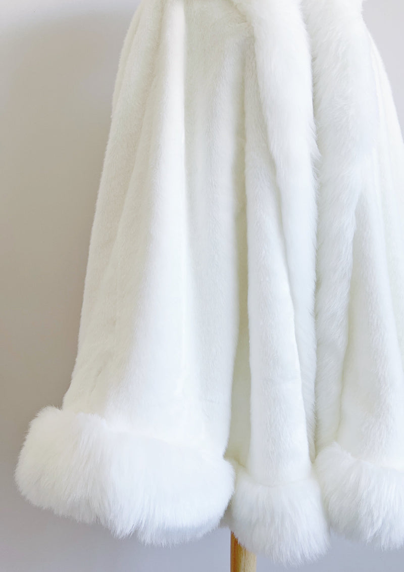 Ivory White Fur Cape (Juliet Wht01) – Sissily Designs