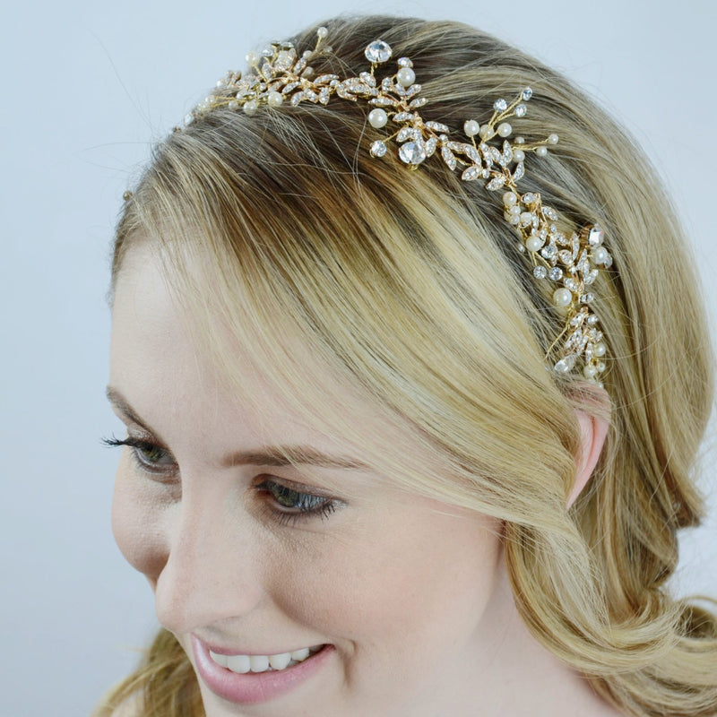 Bridal Gold / Silver Hair Wreath (D258) - Wholesale