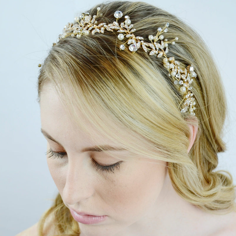 Bridal Gold / Silver Hair Wreath (D258) - Wholesale
