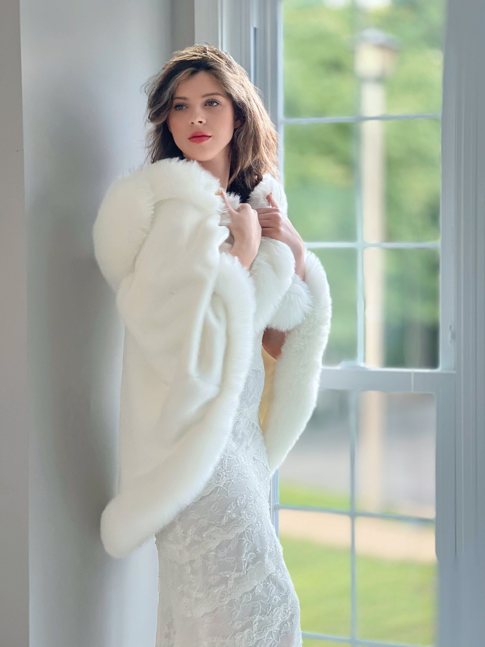 Deuxieme Classe 【アーポワンウテセ】 FAKE FUR CAPE Knitted Luxury Faux Fur Cape