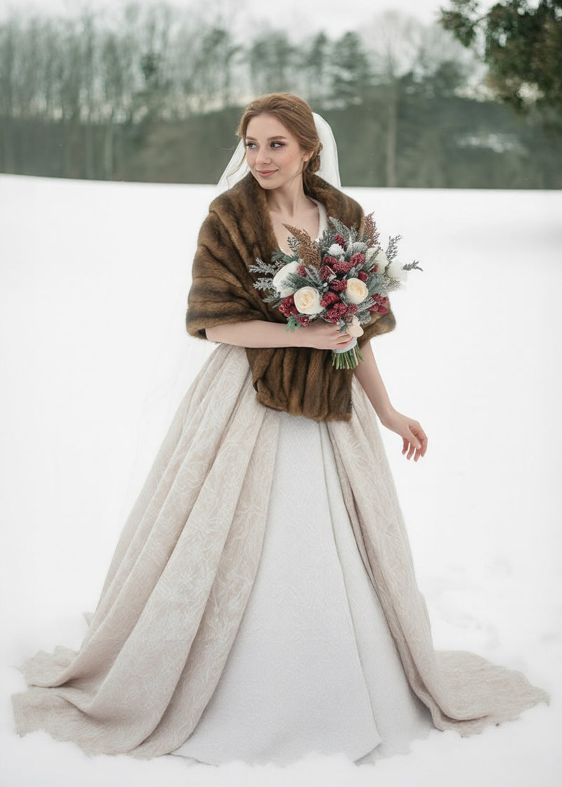 Luxury Real Mink Fur Cape (Mink14)