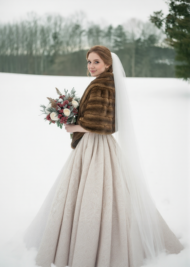 Luxury Real Mink Fur Cape (Mink14)