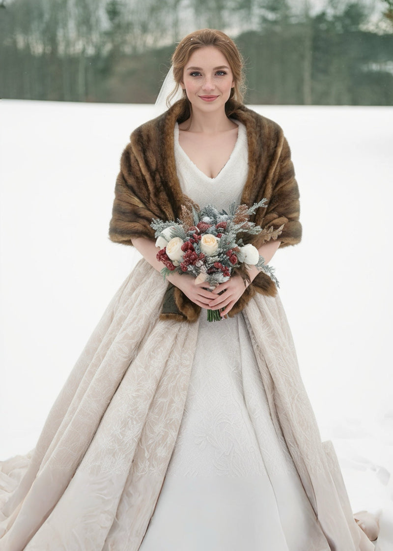 Luxury Real Mink Fur Cape (Mink14)