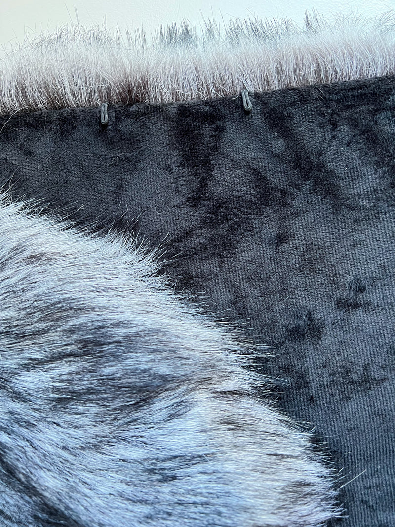 Bridal Dark Grey Fur Shawl (DGry03)