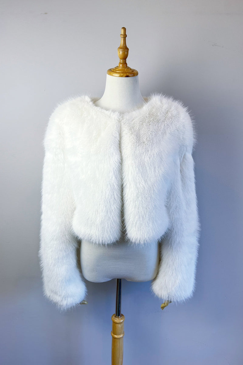 Ivory Faux Fur Bridal Jacket (Anna Ivy07)