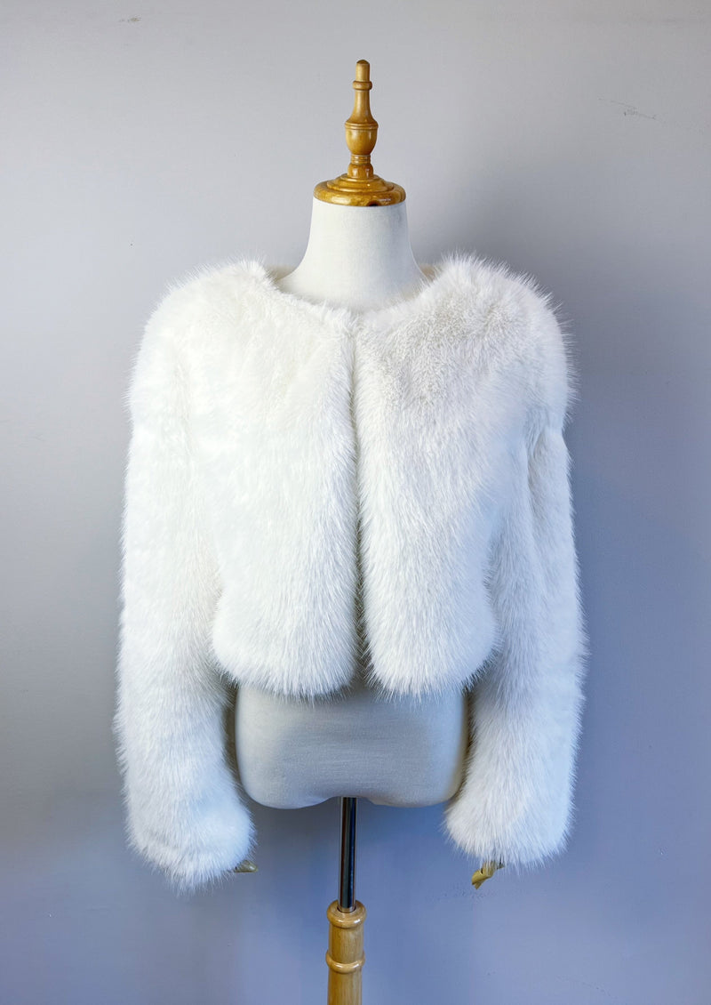Ivory Faux Fur Bridal Jacket (Anna Ivy07)