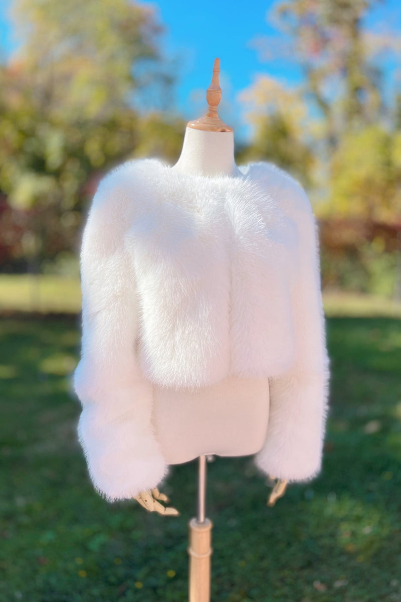 Ivory Faux Fur Bridal Jacket (Anna Ivy07)