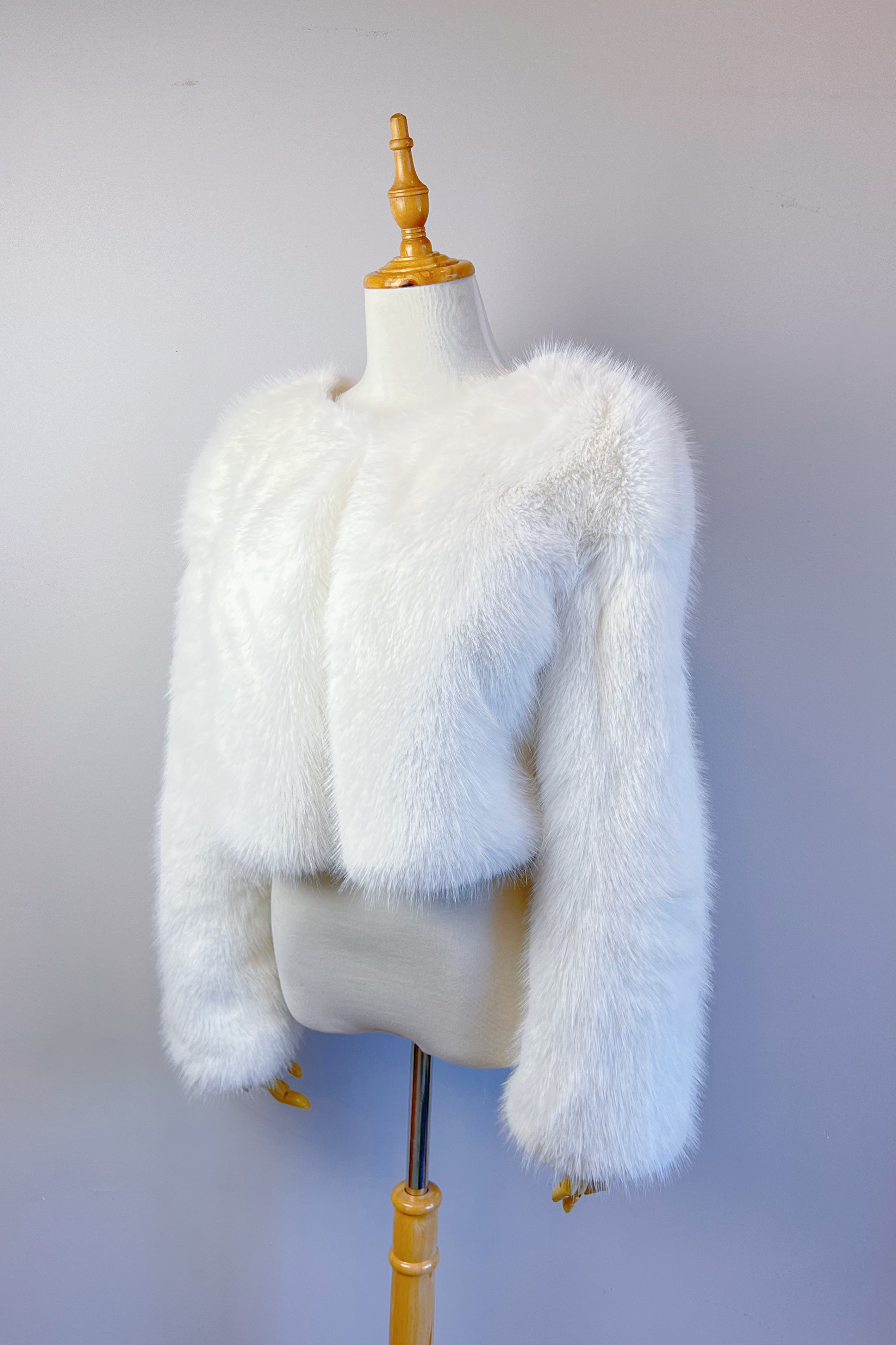 Ivory Cozy Faux Fur Hooded Jacket