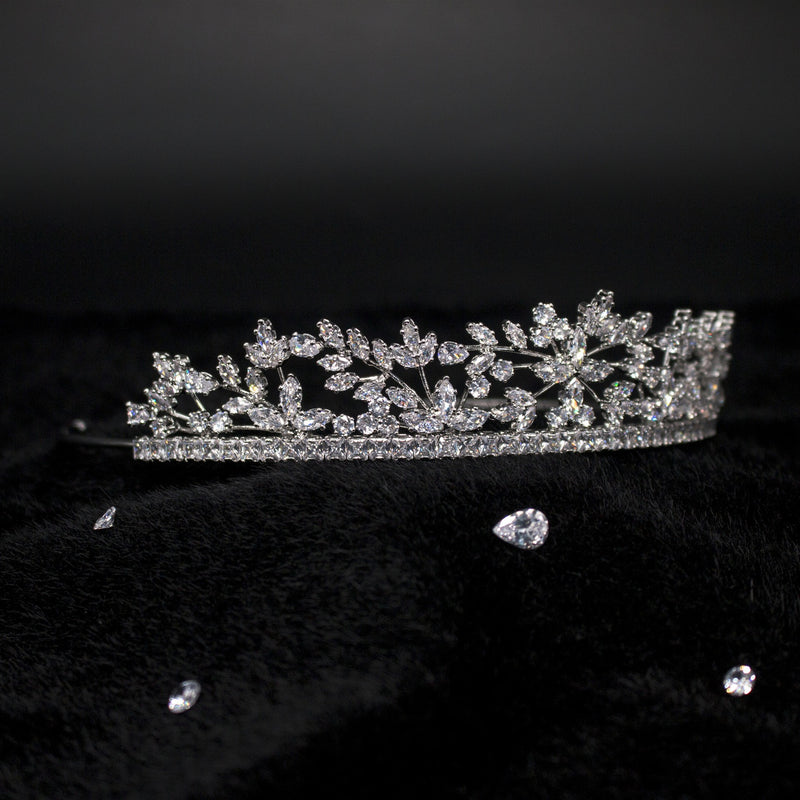 Luxury Bridal Silver / Gold Hair Zircon Tiara (GS0177) - Wholesale