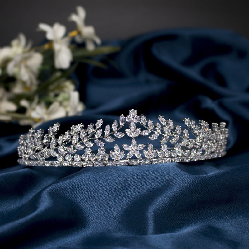 Luxury Bridal Silver / Gold Hair Zircon Tiara (GS0177) - Wholesale
