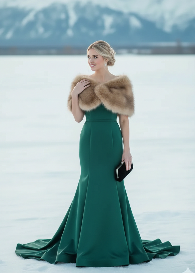 fur wrap for evening dress Honey Brown (Serena LBrw03) Small / Honey Brown (LBrw03) Ygroup_D6GDQ02V Jiueut Starfish Conch Coral stretchy Soft and fashionable Color:BURGUNDY
