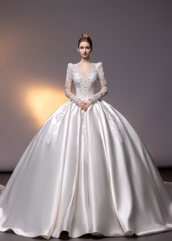 Luxury Satin Wedding Dress - Northern Cedar (CS202407)