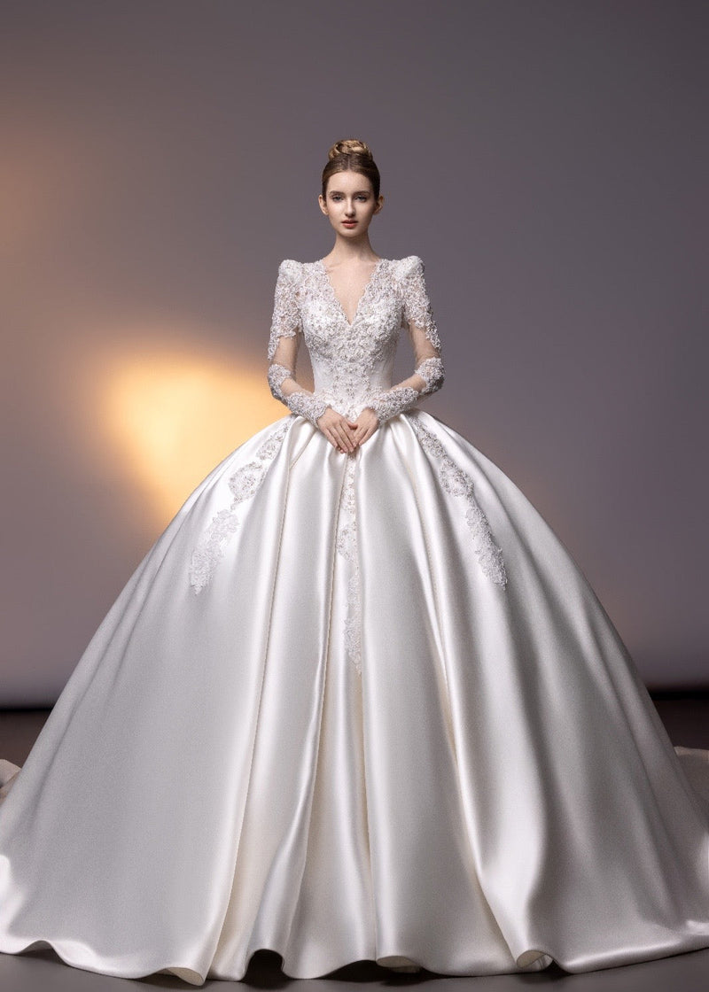 Luxury Satin Wedding Dress - Northern Cedar (CS202407)