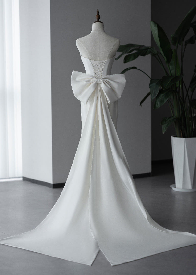 Luxury Satin Bow Wedding Dress - Summer First Love (WS913)