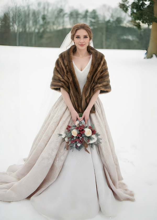 Luxury Real Mink Fur Cape (Mink14)