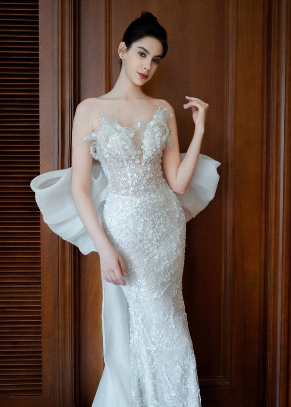 Luxury Lace Tulle Wedding Dress - Flora (GD2332)