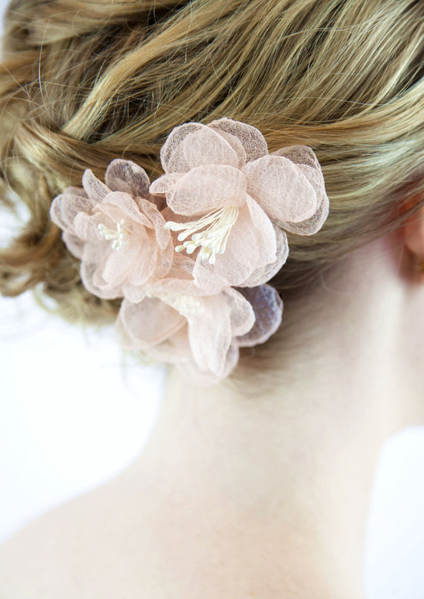 Bridal Dry Flower Hair Clips x 3