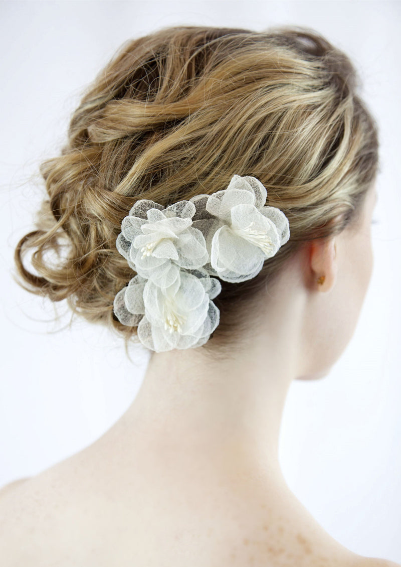 Bridal Dry Flower Hair Clips x 3