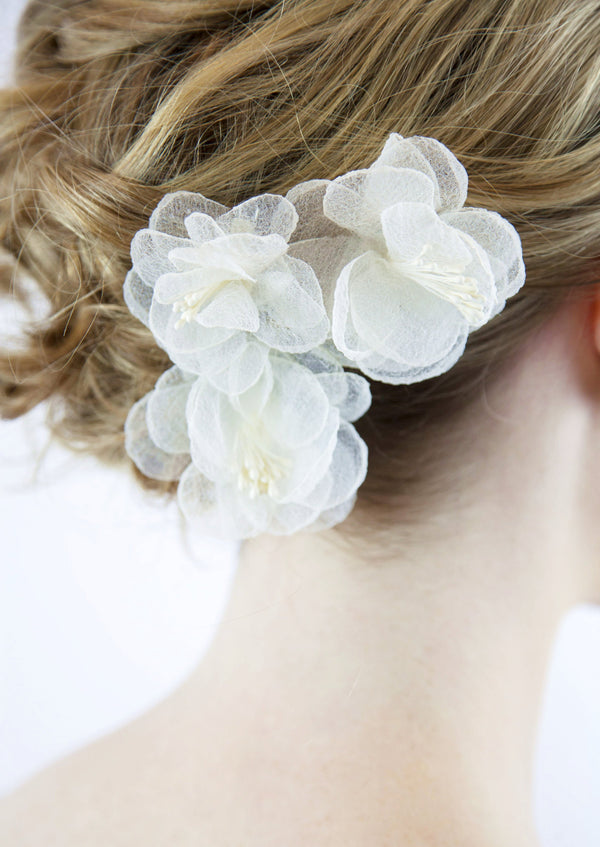 Bridal Dry Flower Hair Clips x 3