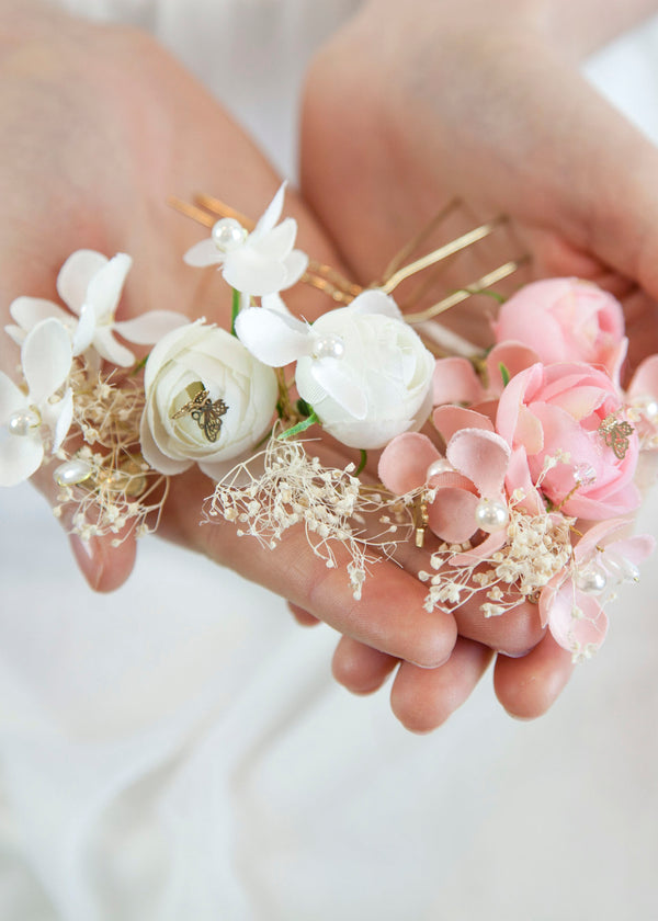 Bridal Flower Hair Pins (A Pair)