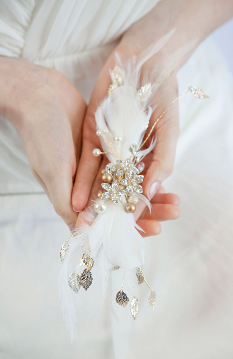 Bridal Feather Hair Clip