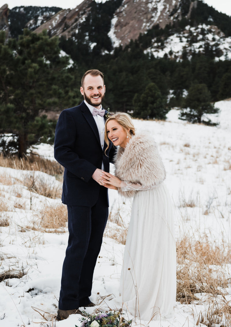 Blush / Beige Fur Shawl (Blair Blu02)