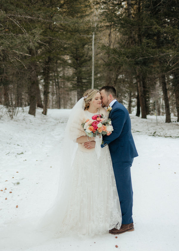 Blush / Beige Bridal Faux Fur Wrap (Butterfly Blu05)