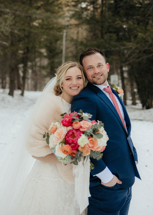 Blush / Beige Bridal Faux Fur Wrap (Butterfly Blu05)