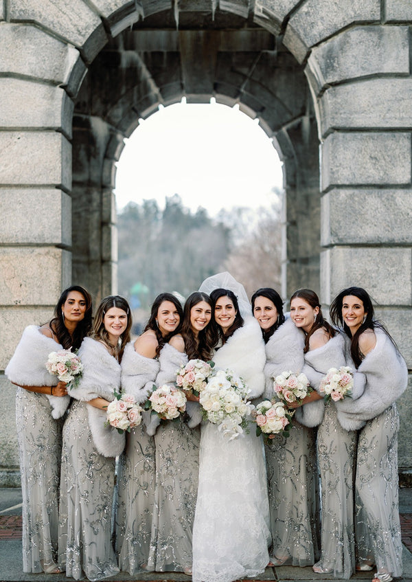 Bridesmaids GREY / BLUE / SILVER FAUX FUR SHAWL Sissily Designs Bridesmaids GREY / BLUE / SILVER FAUX FUR SHAWL Sissily Designs