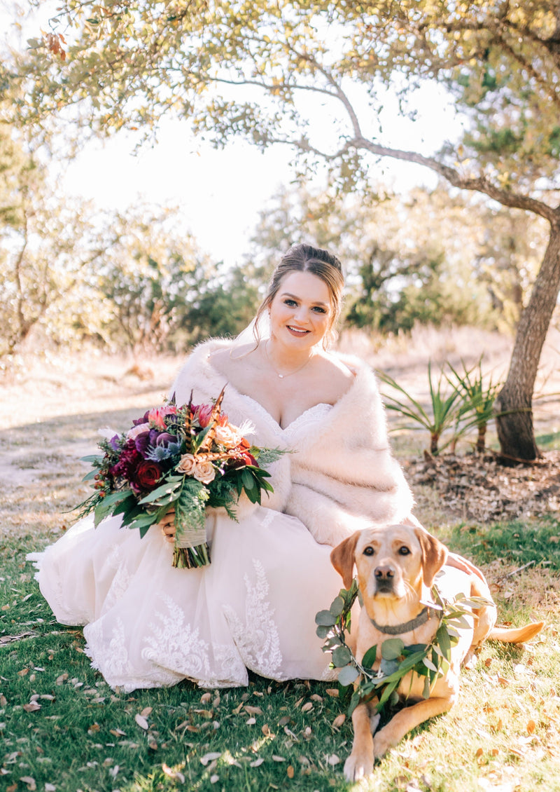 Bride with dog