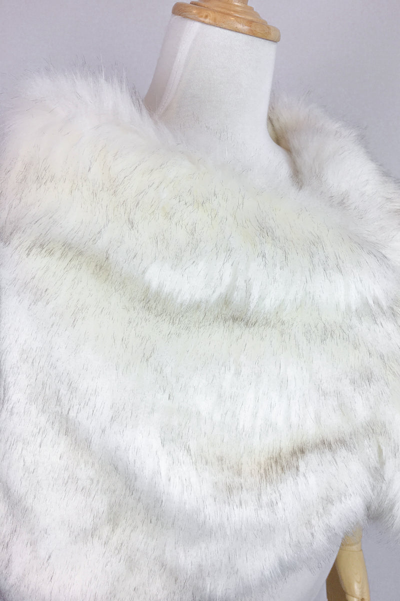 Ivory With Black Fur Wrap (Blair Wht03)
