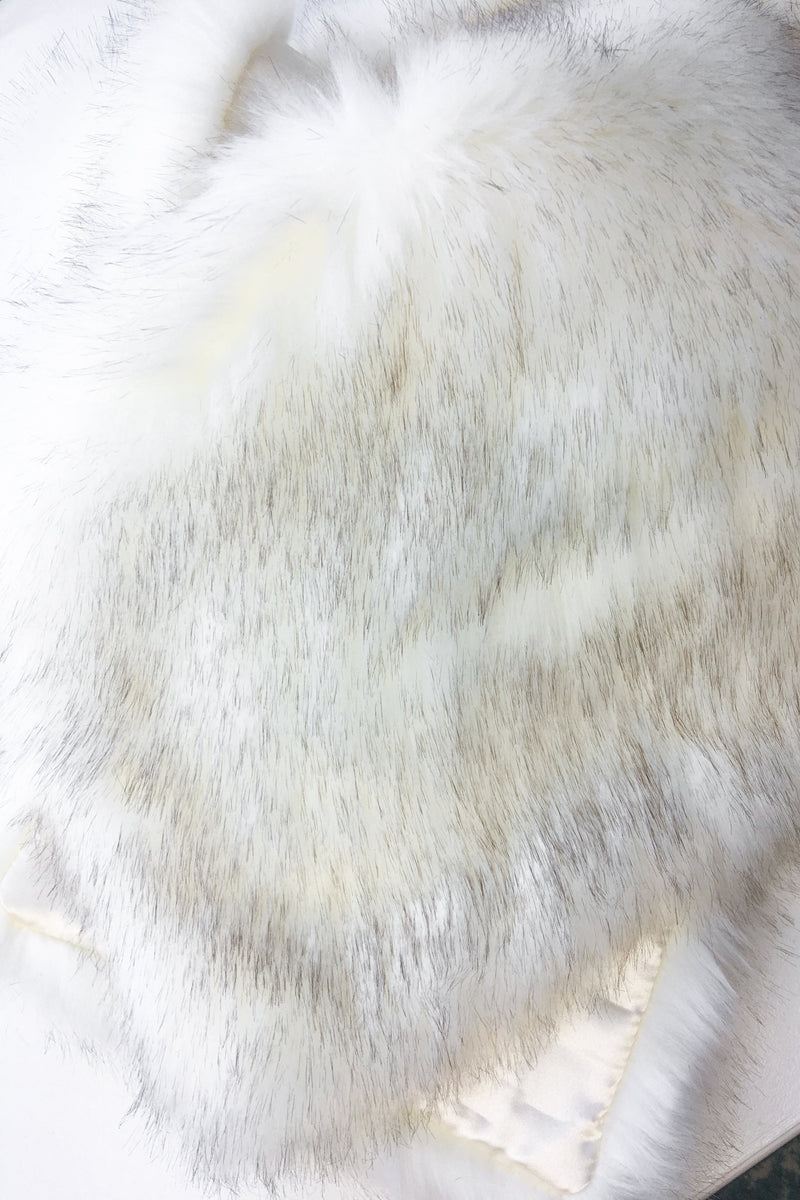 Ivory with Black Faux Fur (Lilian Wht03)
